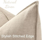 decorUhome Fall Beige Linen Throw Pillow Covers 26x26 Set of 2 - Image 2