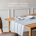 Over&Back 18x108 Woven Striped Table Runner - Washable Table Runners for a Custom Home Decor Tablescape - Coffee Table, Dinner Table, Living Room - Blue - Image 3