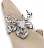 Arthur Court Elk Head Napkin Rings - Rustic Metal Set of 4 for Lodge Decor, Thanksgiving & Holiday Dining - Image 6