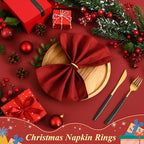 WILLBOND 100 Pcs Napkin Rings Bulk Round Metal Holders for Wedding,Gold - Image 2