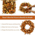 Eucalyptus Wreaths for Front Door Handmade Green Leaves Wreath for Summer, Spring and All Seasons, Greenery Floral Wreath for Wall and Outside (Fall, 26 inch) - Image 5