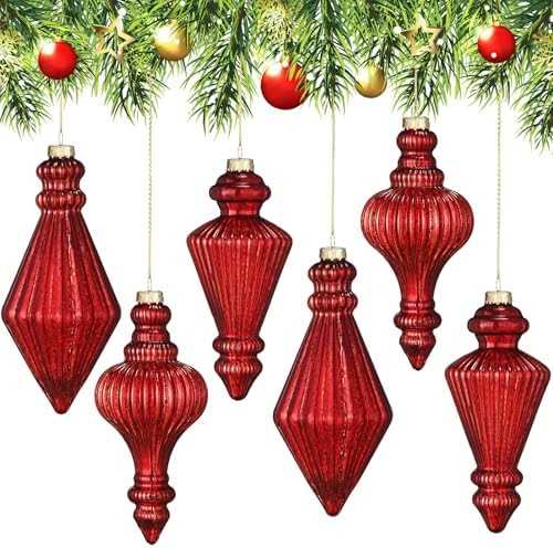 6mercury Glass Finial Christmas Ornament 5.7" Hanging by PullCrease