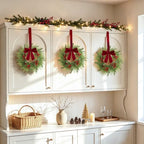 Thewe 12Pcs 12" Christmas Candle Wreaths for Kitchen Cabinet Table Decor - Image 3