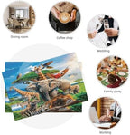 Elephant Giraffe Zebra Placemats Set of 6 Funny Zoo Animals Table Mats African Place Mats Decor Imitation Linen Heat Resistant Tablecloth for Dining Decorations Kitchen Party Restaurants 12''x18'' - Image 7
