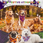 Abbylike 50 Pcs Halloween Dog Bandanas Bulk Cute Dog Paw Prints Pattern - Image 2