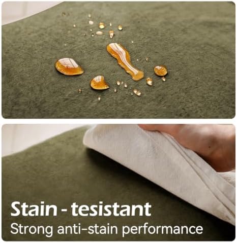 a moment Waterproof Throw Pillow Covers Set of 4,18x18 Inch Outdoor Stain Resistant Pet Friendly Pillowcases Cushion Covers for Patio Sofa and Living Room,Olive Green - Image 3