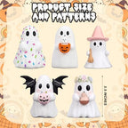 Simgoing 5 Pcs Pastel Ghost Figurines Cute Pink Halloween Decorations - Image 3
