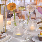 DARJEN Clear Ribbed Tealight Votive Candle Holders Set of 10 - Image 5