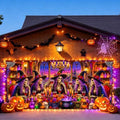 7x16FT Halloween Witch Garage Door Banner Skeleton Witch Happy Hallowen Garage Door Cover Decoration for Hallowen Decoration by FOREVERQUEEN