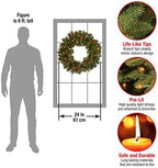 National Tree Company 24in Pre-Lit Crestwood Spruce Christmas Wreath - Image 3