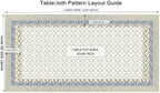 Vintage Floral Rectangle Tablecloth 60x120 Inch Blue Lattice - Image 3