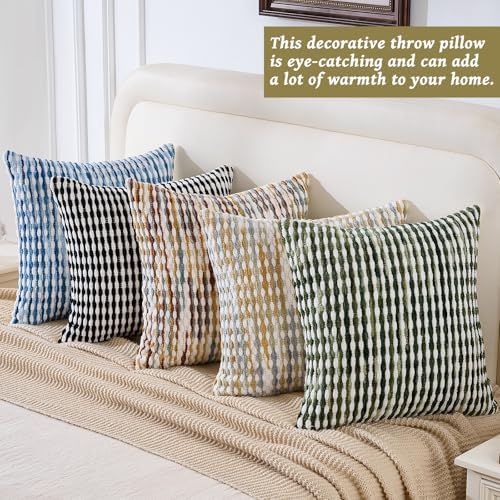 AmHoo Set of 2 Boho Chenille Pillow Cover Decorative Tufted Pillowcase for Couch Bed Sofa Bedroom Living Room Modern 20 x 20-Inch Sage Green - Image 5