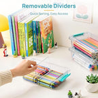 Vtopmart 1.5Qt Stackable Clear Pencil Box with Removable Divider, 8 Pack - Image 3