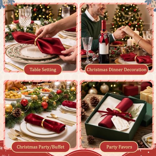 WILLBOND 50 Pcs Gold Napkin Rings Bulk Christmas Round Napkin Ring Holders Metal Buckle for Cloth Holiday Dinners Wedding Adornment Home Decorations Party Supplies - Image 5