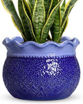 Ceramic Pots for Plants 10 Inch, Ceramic Flower Pots Indoor, Blue by Fivepot