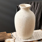Large Ceramic Rustic Flower Vase, 10.43 Inch Tall Vintage Pottery Home Decor, Antique Farmhouse Terracotta Vase for Living Room, Table, Shelf, Mantel Decoration, Farmhouse - Cream-White - Image 2