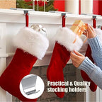 Zhengmy 6 Pcs Silver Christmas Stocking Hangers for Mantel Stocking Holders - Image 6