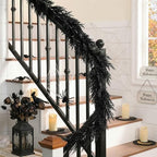 Valery Madelyn 9ft Artificial Norfolk Pine Halloween Garland for Mantle - Image 4