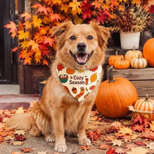 Abbylike 50 Pcs Fall Dog Bandanas Bulk Autumn Leaf Pumpkin Acorn Mushroom - Image 4