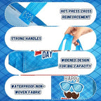 Wesnoy 48 Pcs Happy Father's Day Tote Gift Bags Bulk with Handles Plaid Non Woven Dad Candy Bags Reusable for Gift Wrapping Happy Men Father's Day Goody Shopping Party Favor, 11.4 x 10.6 x 4.7 Inch - Image 3