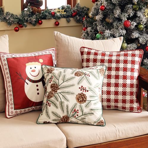 ISAENNE French Chrismas Velvet Throw Pillow Cover,Set of 2,18"x18"-Carol D - Image 6