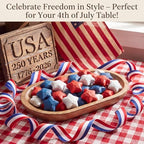 Novabright 12 Pcs 4th of July Wooden Stars Red White and Blue Bowl Fillers, Patriotic Bowl Filler Decor for Independence Day, Memorial Day Table Tiered Tray Decorations, DIY Crafts Vase Filler - Image 3