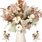 Wavwavw 6 Pcs Neutral White Fall Flower Picks Fall Centerpiece for Table by Wavwavw