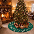 Fanfanwin Velvet Christmas Tree Skirt 48'' Double Sided Red Green Vintage - Image 6