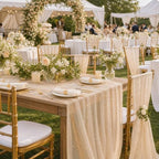 10pcs Fall/Halloween Table Runner 10 ft Champagne Gold Metallic Foil Sheer - Image 6