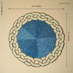 14 Inch Round Beaded Placemat Handmade Space Blue Glass Beads with Satin Backing Elegant Dining Table Mat Non Slip Centerpiece Table Decor (Set of 4) - Image 6