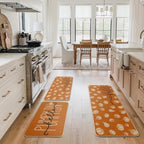 Artoid Mode Orange Fall Kitchen Mats Set of 3-17"x29"+17"x36"+17"x47" - Image 5