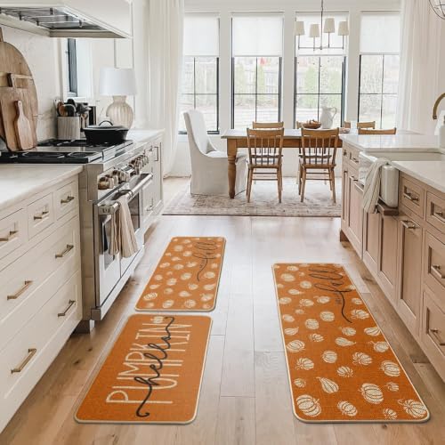 Artoid Mode Orange Fall Kitchen Mats Set of 3-17"x29"+17"x36"+17"x47" - Image 5