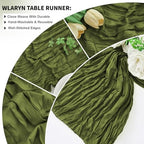 16 Pack Olive Green Cheesecloth Table Runner 21.5 x 120 Inches Boho Gauze Table Runners 10FT Long Cheese Cloth Table Runner for Bridal Shower Baby Shower Birthday Party Wedding Decor - Image 5