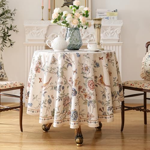 ISAENNE Designer French Round Printed Tablecloth,Diameter 67" - Image 2