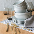 Over&Back Set of 4 Hand-Blocked Placemats - Colorful Dining Table Mat - Each Placemat is Unique - 100% Cotton - Machine Washable - Kitchen and Home Decor - Blue Blossom - Image 6
