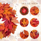 JORNOY 22-Inch Fall Wreaths for Front Door - Image 3
