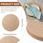Mifoci 100 Pcs Round Burlap Placemats Bulk 13.78 Inch Boho Table Mats - Image 2