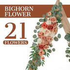 Ting's time Wedding Arch Flowers Pack of 2 Artificial Silk Large Flower Swag Welcome Sign Floral Swag Reception Backdrop Floral Decor for Fall Wedding Party Ceremony (Burnt Orange) - Image 3