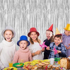 12 Pack Silver Backdrop. 3.28 FT x 7.05 FT Birthday Decorations, Metallic Silver Fringe Backdrop Foil Curtains Tinsel, Disco Party Decor Photo Booth Props Door Decorations Hanging - Image 6