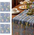 Blue Floral Table Runner 10ft Embroidery Tulle Spring Wildflower Table Runner Seasonal Summer Butterfly Kitchen Dining Gauze Decoration for Wedding Baby Bridal Shower Birthday Party (3 Pcs) by Windkream