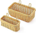 AceList Wall Hanging Basket, Boho Style Hand-Woven Hanging Storage Baskets - Set of 2, Ideal for Boho Room Decor, Kitchen, Garden, and Living Room by AceList
