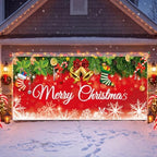 WovWeave 7 x 16 Ft Christmas Garage Door Cover, Bells and Stockings - Image 7