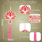 AceOrbit 24 Pcs Rose Red Lotus Diwali Hanging Decorations for Home - Image 2