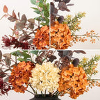 Fall Centerpieces for Tables - Burnt Orange Hydrangea & Eucalyptus Stems - Image 3