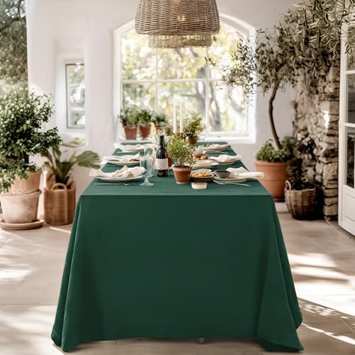Linen World Linen Tablecloth,100% French Linen Green Tablecloth 120" x 60" Inch,Washable Rectangular Tablecloth for Dining,Outdoor,Weddings and Restaurants,Decorative Thanksgiving Christmas - Image 2