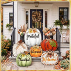 Moucuny Set of 6 Farmhouse Outdoor Fall Porch Decoration for Home, Pumpkin - Image 4