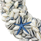 Natural Seashell Wreath w/Shells, Starfish, Pearls, Sea Snails - Spring & Summer Coastal Decor Beach House Indoor Door Wreath, 23in Dark Blue - Image 5