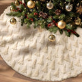 Civaner 48in Beige Tree Christmas Tree Skirt Faux Fur by Civaner