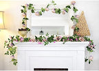FiveSeasonStuff Smoky Purple Rose Silk Flower Garland Artificial Flowers Decoration Hanging Floral Décor for Wedding Baby Shower Birthday Party Garden 29 Ft 4 Pack - Image 3