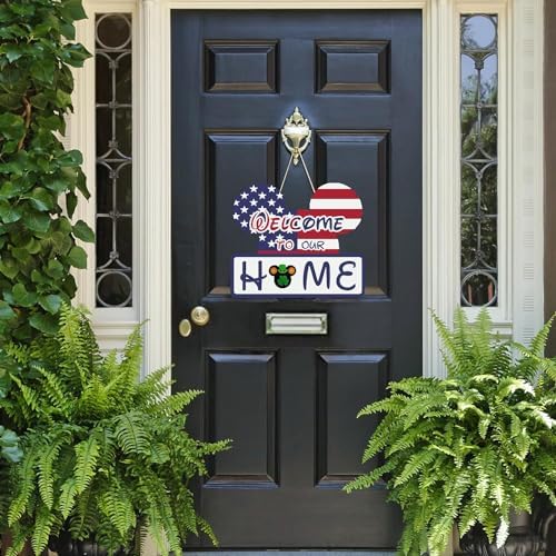 SUPYFD 19PcsCute Mouse Interchangeable Seasonal Welcome Door Sign for Front Door Decor, Welcome to Our Home Sign with Interchangeable Holiday Pieces for Farmhouse/Wall/Porch Decor and Housewarming Gif - Image 5